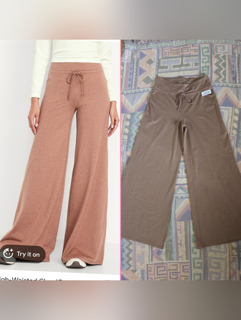 NWT Old Navy Extra High Rise CloudComfy Wide-Leg Pants Size Large